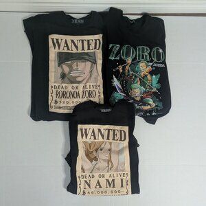 One Piece Anime Tee T-Shirt Lot M 3 Tees